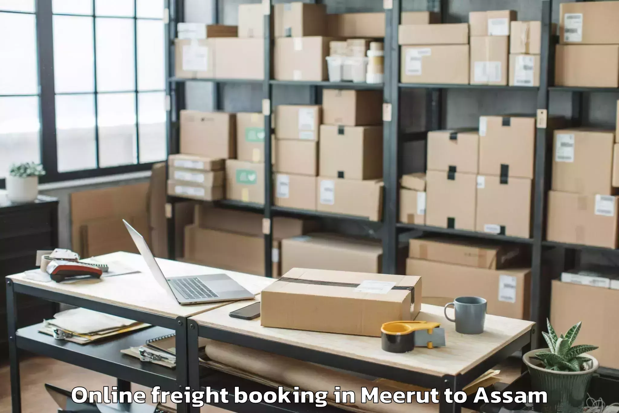 Easy Meerut to Moran Online Freight Booking Booking